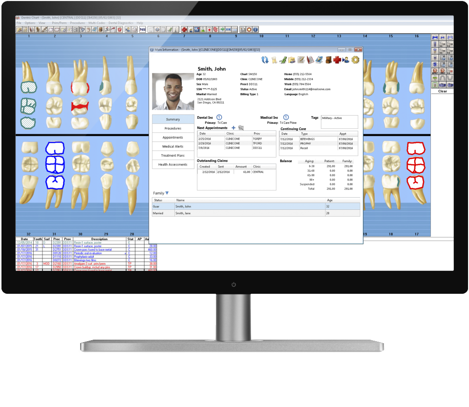 screenshot of Dentrix Enterprise
